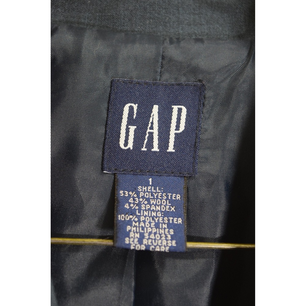 Gap Blazer Jacket Blue Career Three Button Coat Work Office WOMENS S Size 1 - Picture 2 of 10
